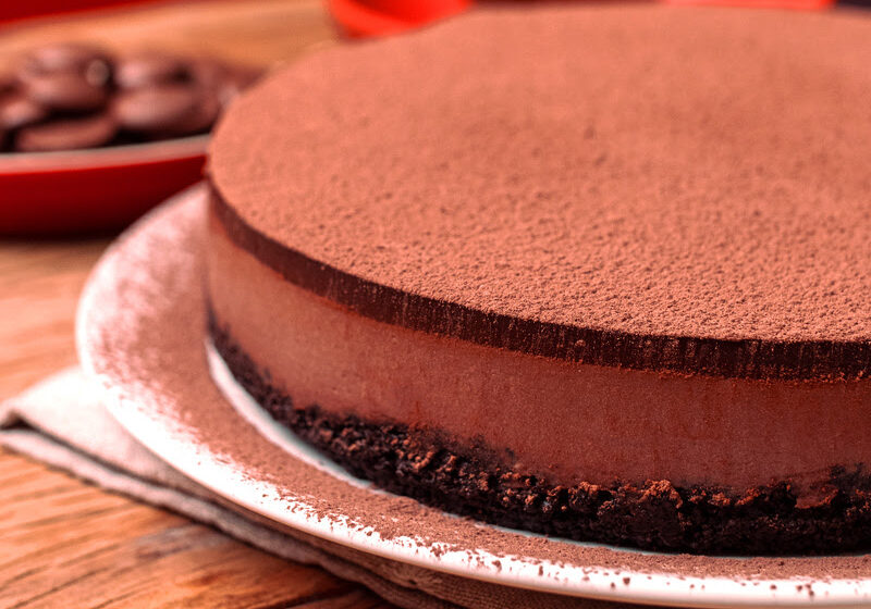 Uma receita deliciosa de Cheesecake de chocolate belga